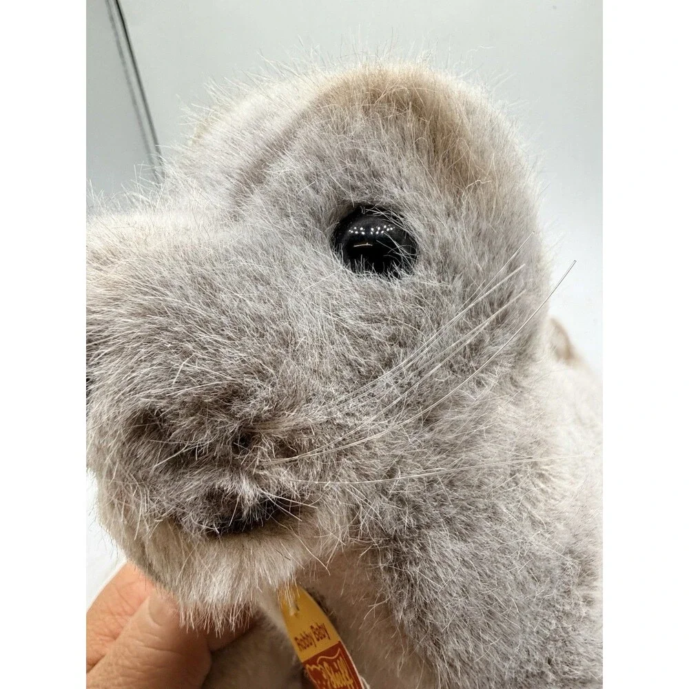 Steiff 12” Robby Baby Squeaker Plush Toy Gray Seal w/ Tag 1178/14